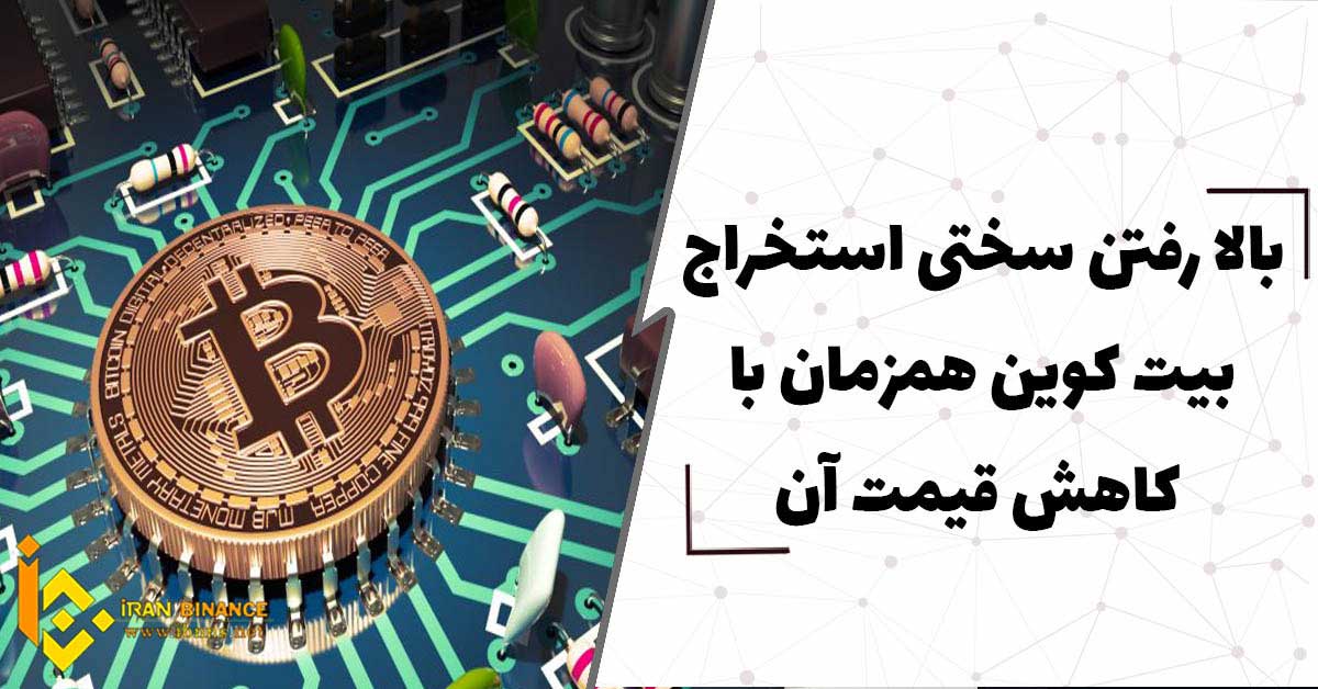 بالا رفتن سختی استخراج بیت کوین همزمان با کاهش قیمت آن